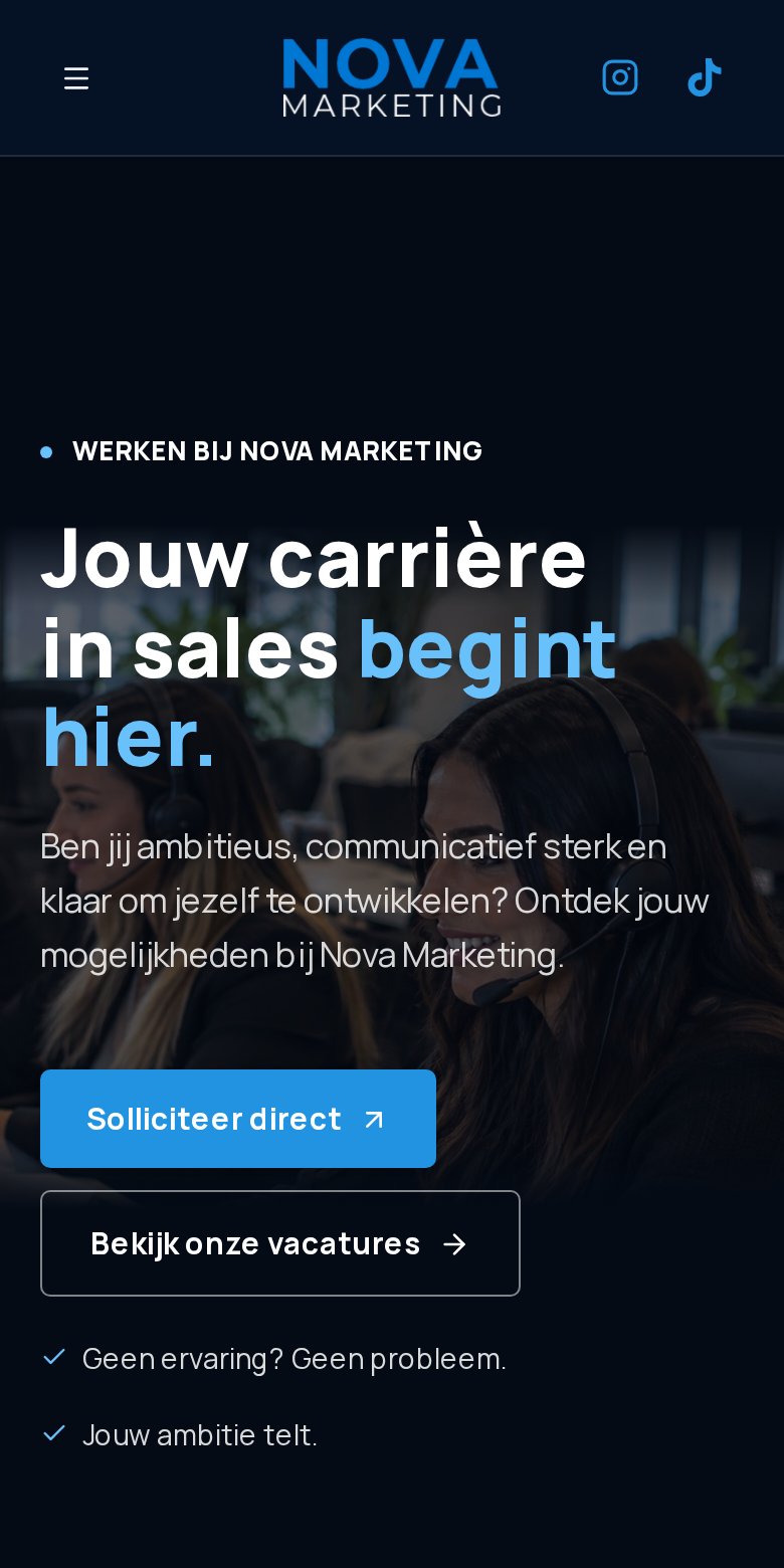 Website van Nova Marketing